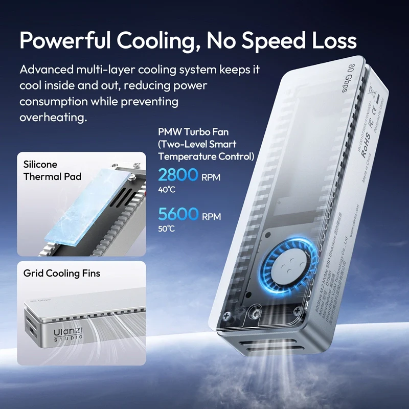 Ulanzi DT580 80Gbps M.2 NVMe SSD Enclosure - Image 5