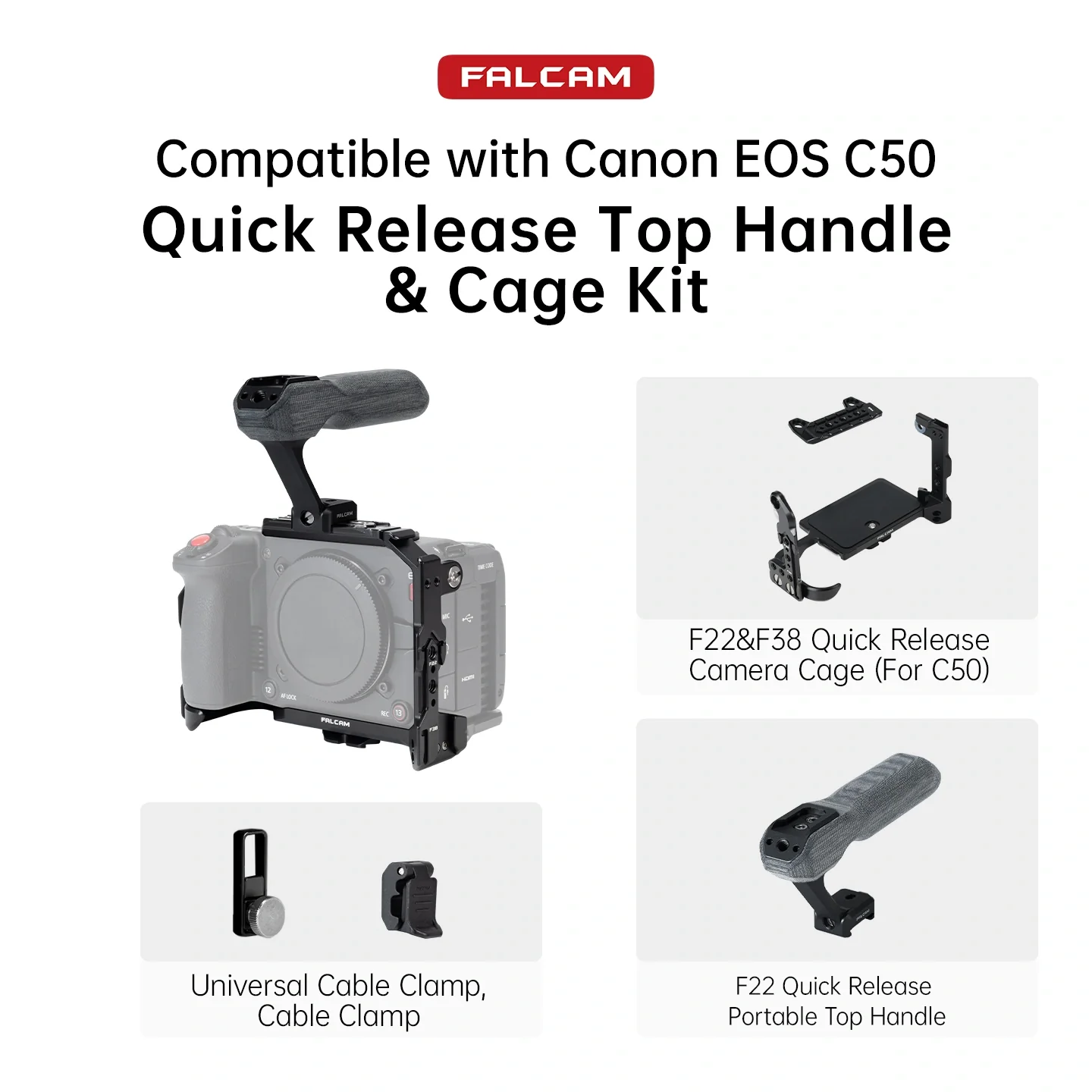 Falcam F22 & F38 Quick Release Camera Cage For Canon C50 C00B5B02 - Image 11