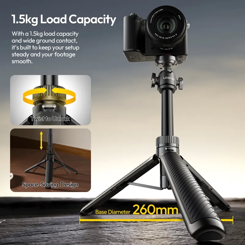 Ulanzi MT90 Cka Quick-Release Tripod for Pocket 3/4 & Insta360 Luna - Image 5
