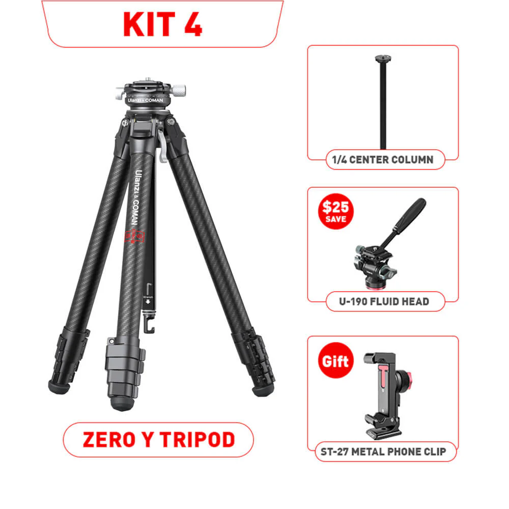 Ulanzi Zero Y Lightweight Travel Tripod with Arca-Swiss Ball Head 3028 - Image 16